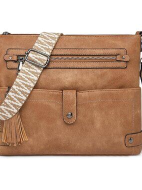 Large Crossbody bags for Women, Vegan Leather Cross Body Purses Handbags Multi P